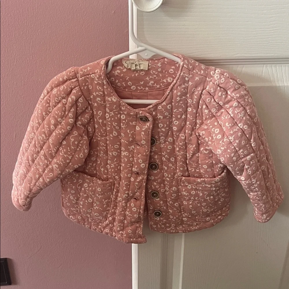 Jessica Simpson Floral Pink Quilted Kids Jacket
